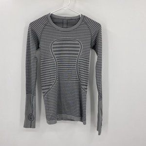 Lululemon Grey Striped Swiftly Tech Long Sleeve 4
